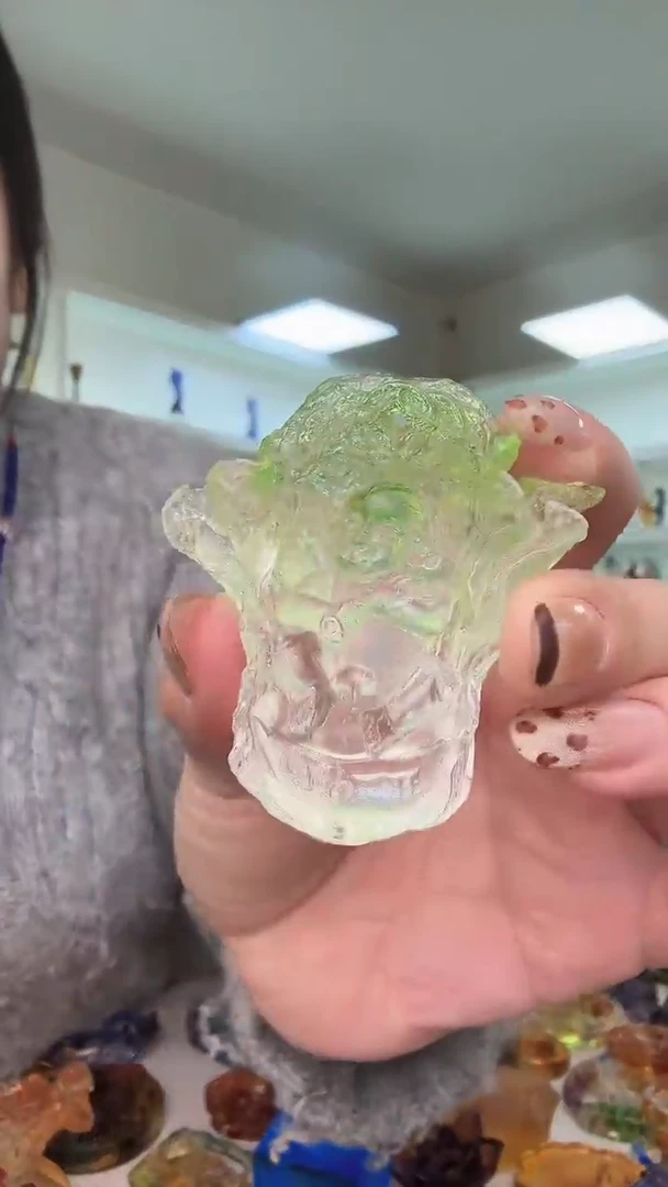 手工艺品琉璃人财二旺