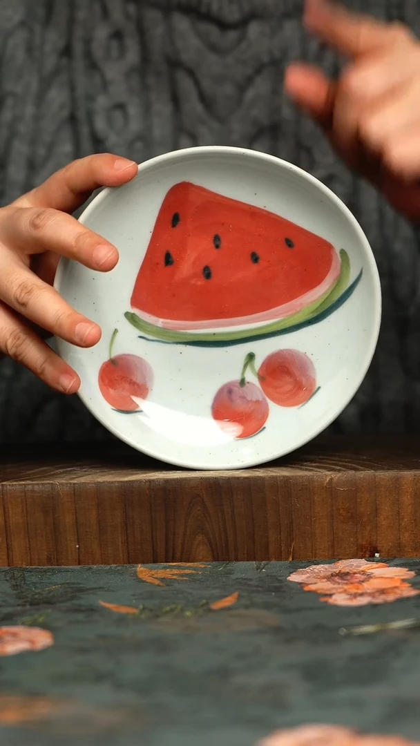 杯釉下彩手工手绘同款陶器