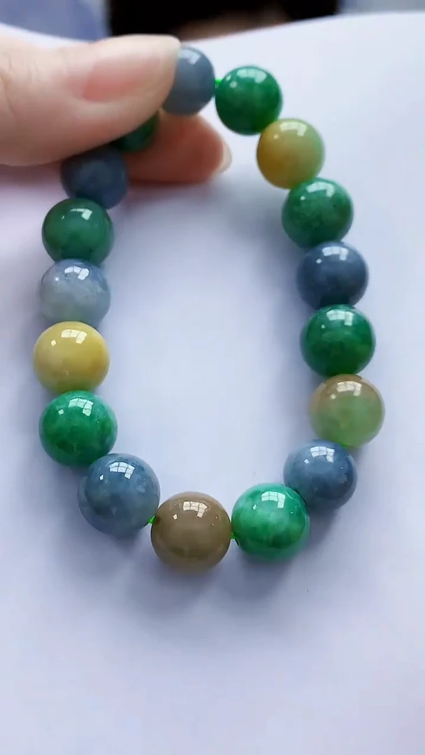 未镶嵌定制翡翠4917ry-毛货手串34