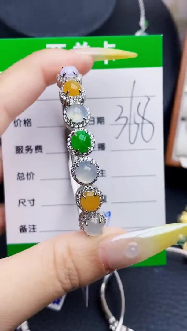 银S925镶嵌戒指翡翠1189