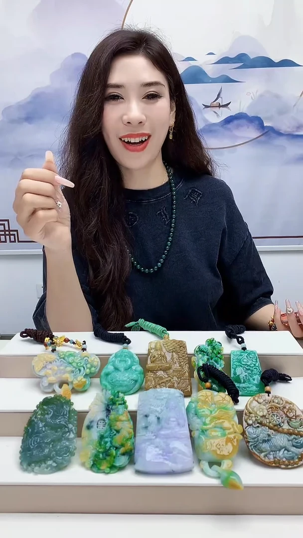 未镶嵌定制翡翠雨***…4829bb-毛货挂件