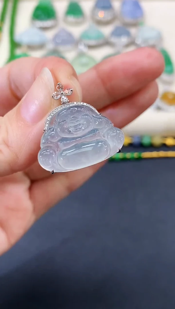 翡翠18K金镶嵌吊坠(不含链)佛公|6800