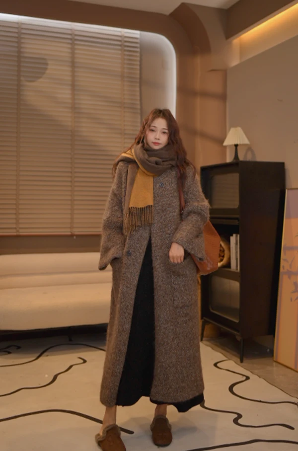 【桔子甜了】2025秋冬季时尚加厚毛衣女百搭宽松气质针织开衫1405