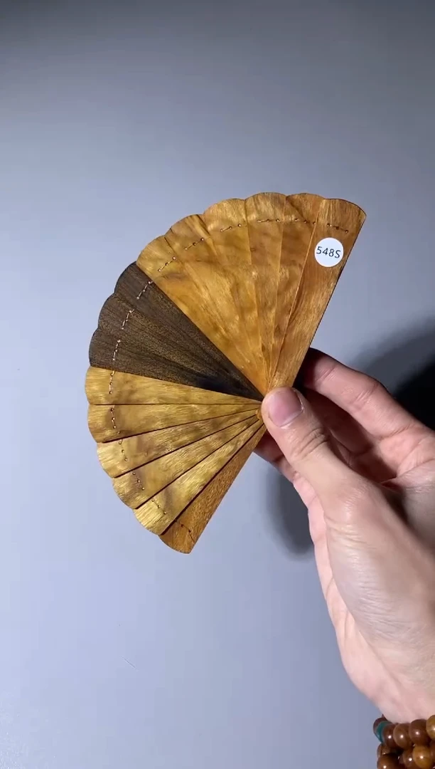 【闪购商品】金丝楠木雕548号10cm金丝楠木小叶桢楠掌中扇