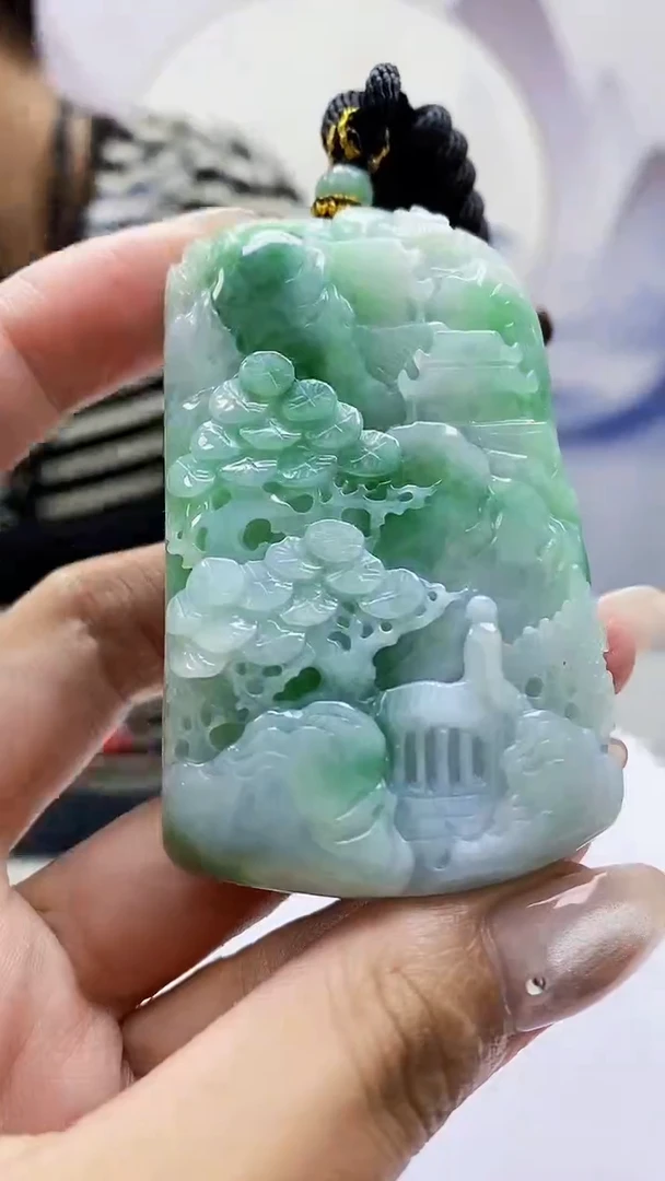 定制翡翠未镶嵌5159MM-毛货挂件50