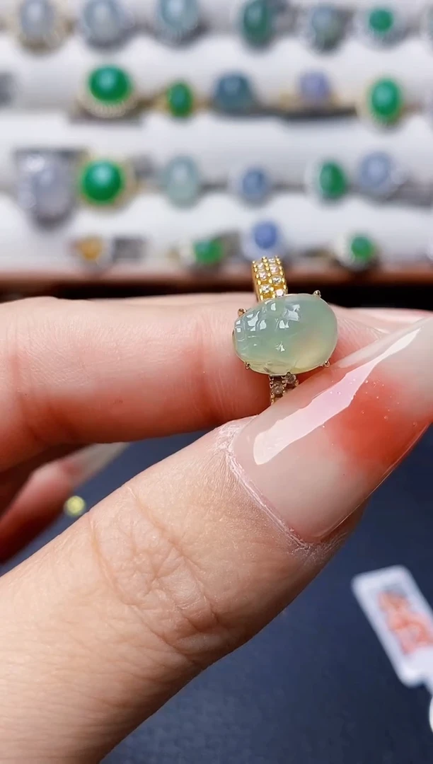 银S925镶嵌戒指翡翠2295