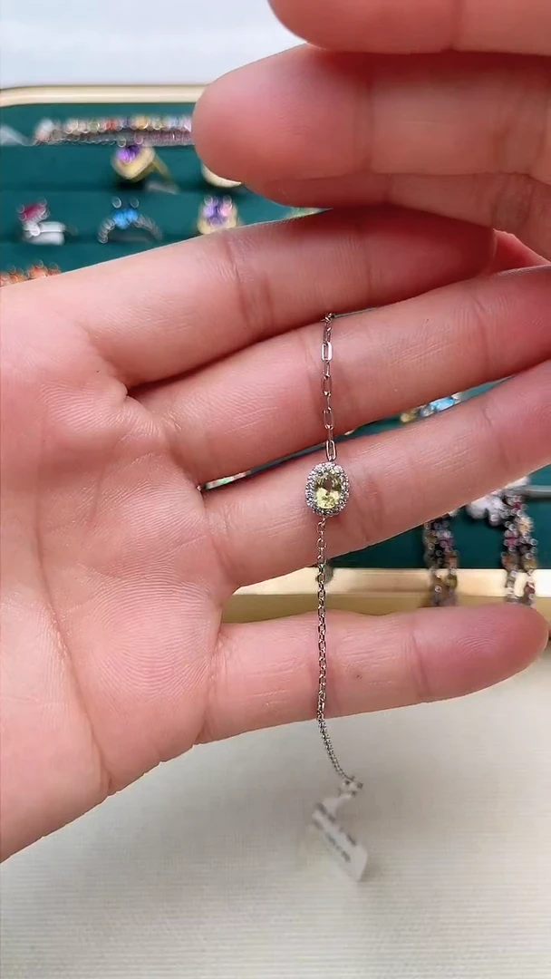 【闪购商品】蓝宝石手链银S925镶嵌手链