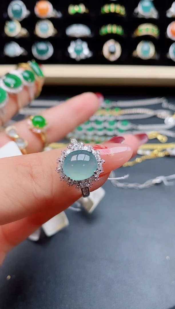 【闪购商品】翡翠戒指银S925镶嵌80550