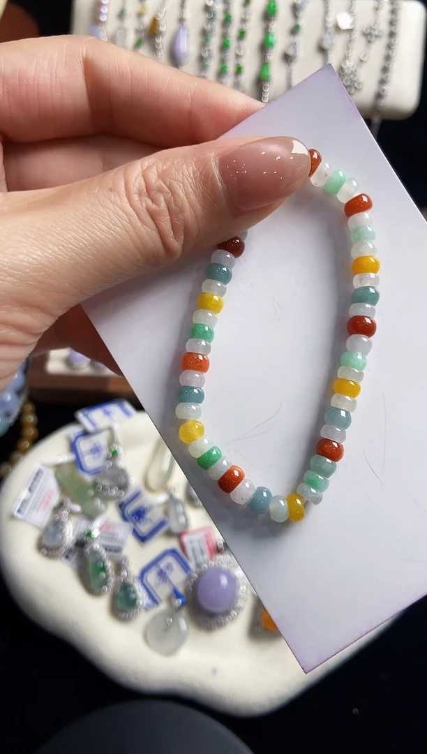 翡翠戒指银S925镶嵌手链