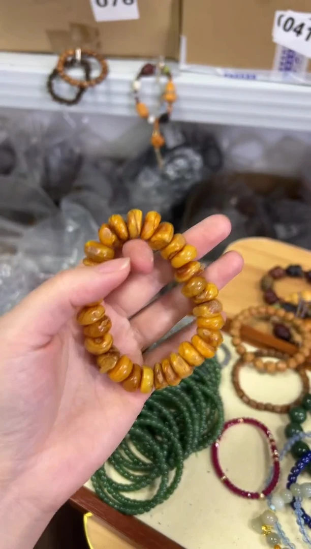 【闪购商品】蜜蜡手链未镶嵌回流老蜜蜡饼子手串[1121]