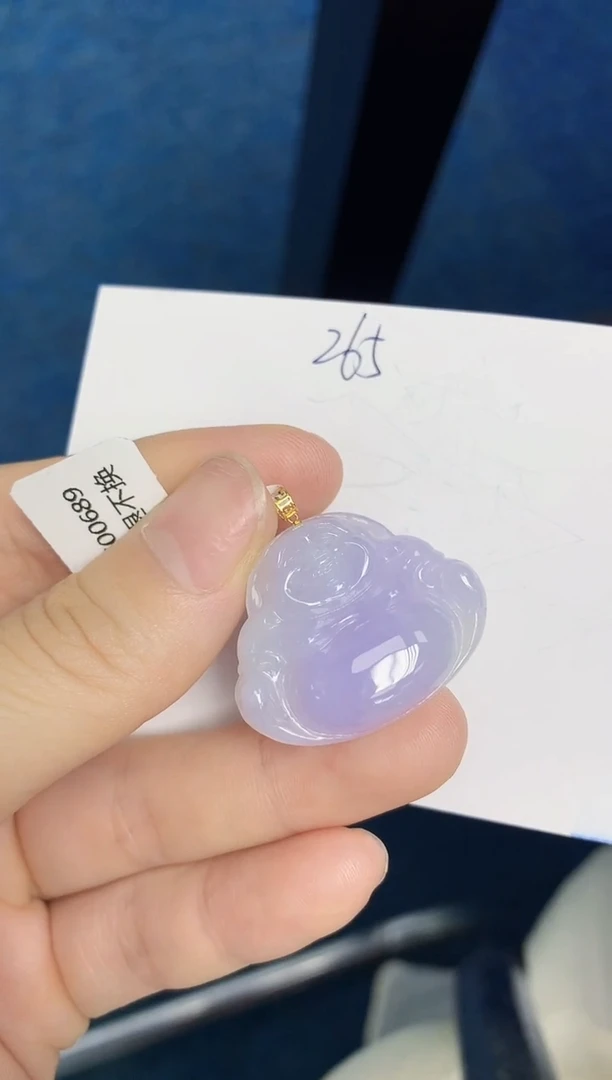 翡翠18K金镶嵌颈饰天然缅甸翡翠A货
