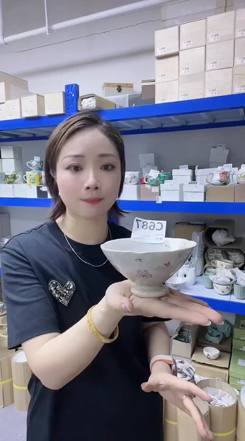 瓷片日本进口瓷器12cm碗一只C687