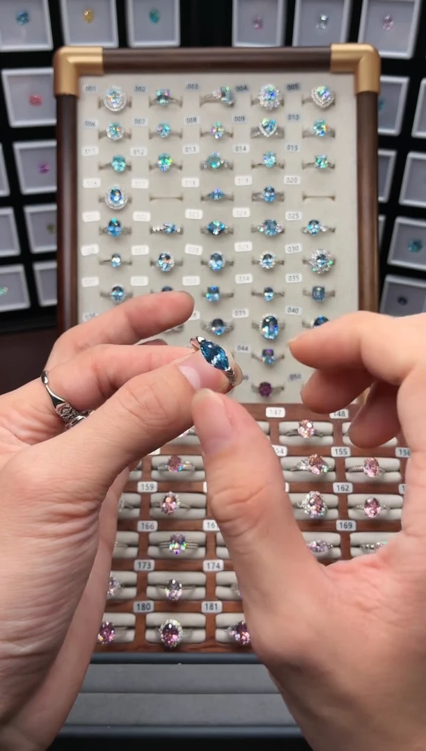 银S925镶嵌戒指海蓝宝石899