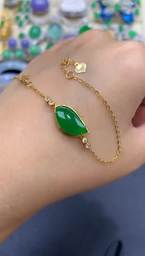 18K金镶嵌手链翡翠206-中国好珍宝