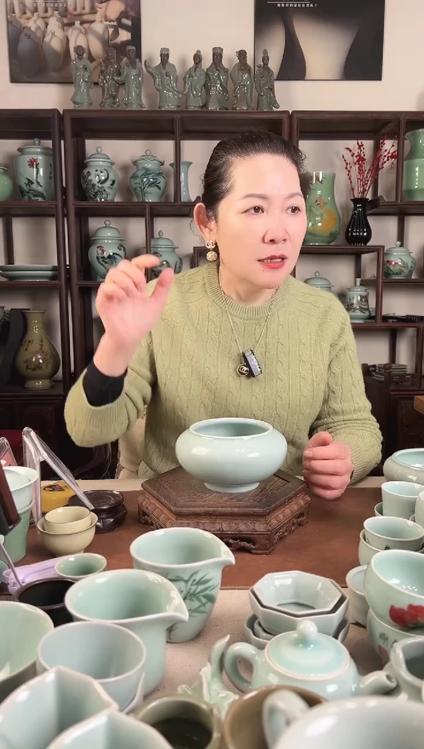 纯手工 粉青 如水洗