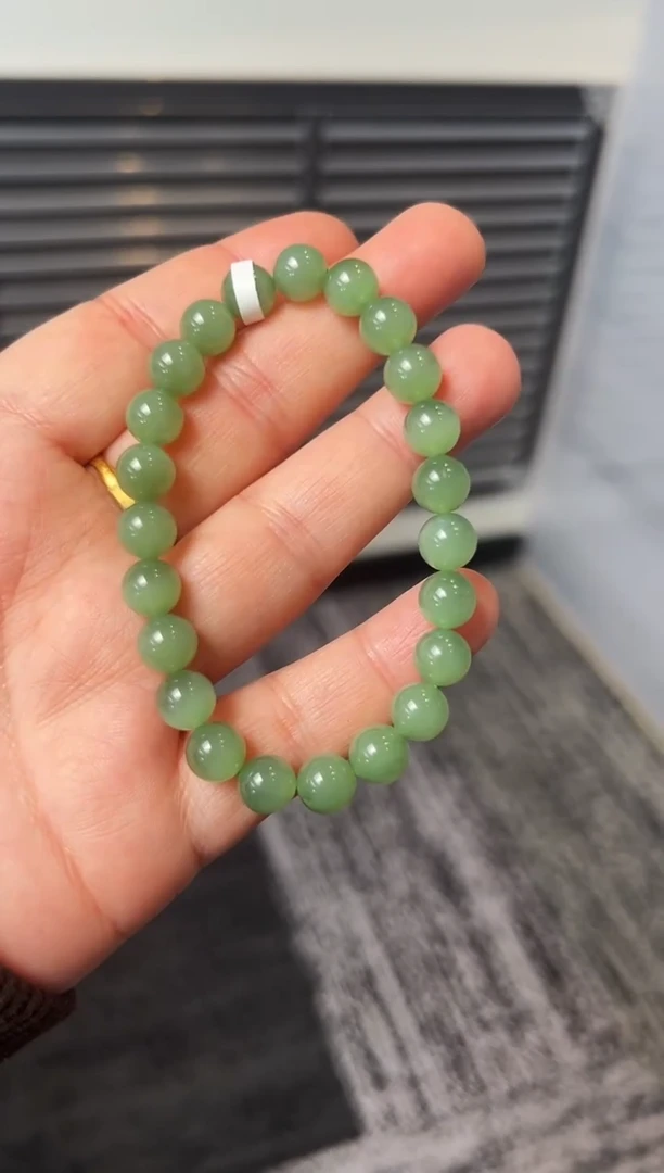 未镶嵌手串和田玉黑羊洞碧玉手串卡8