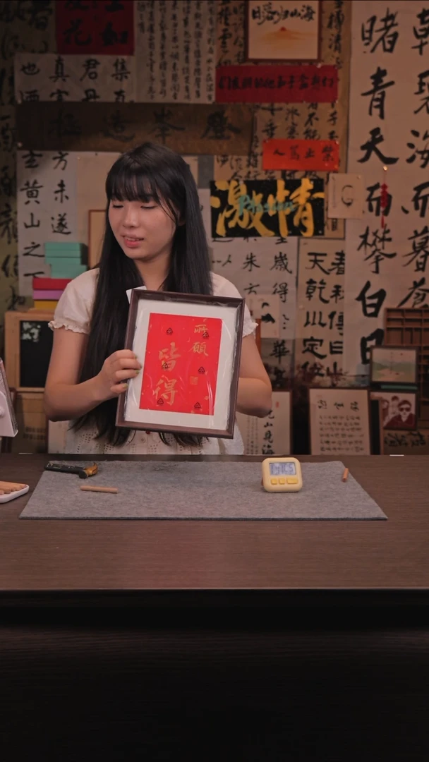 【闪购商品】国画721 所愿皆得 10寸 手写 亚克力