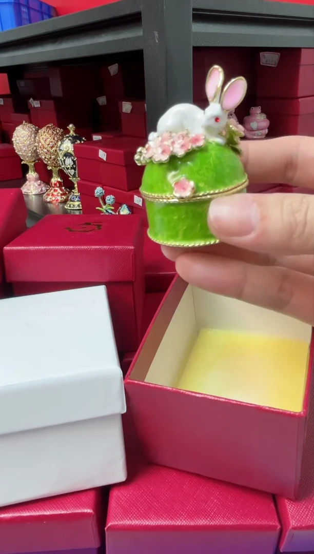 【闪购商品】瓷片年货节福福价格高质珐琅彩合金摆件首饰盒