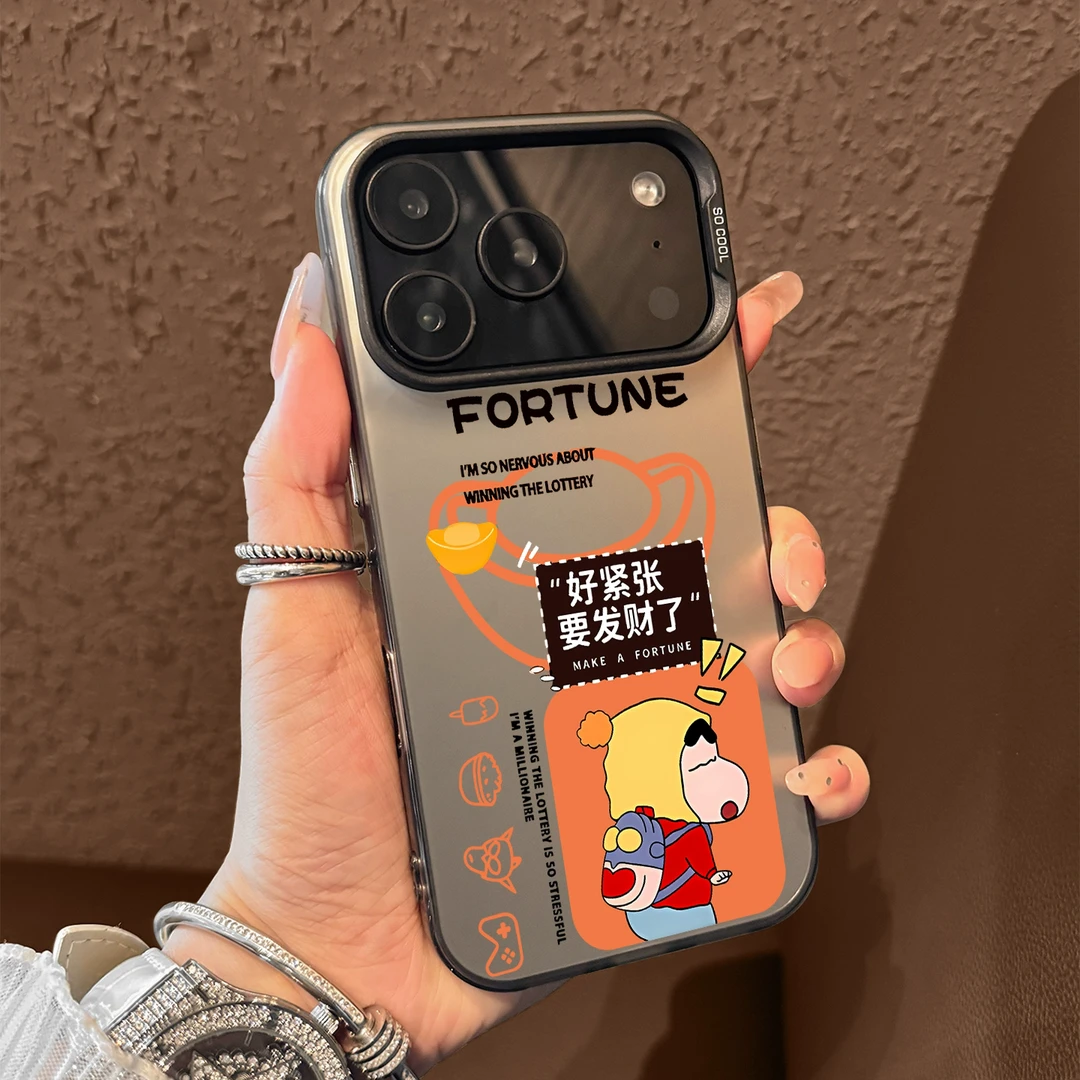 适用苹果17promax手机壳蜡笔小新15/16Pro小众14防摔12/13P高级感