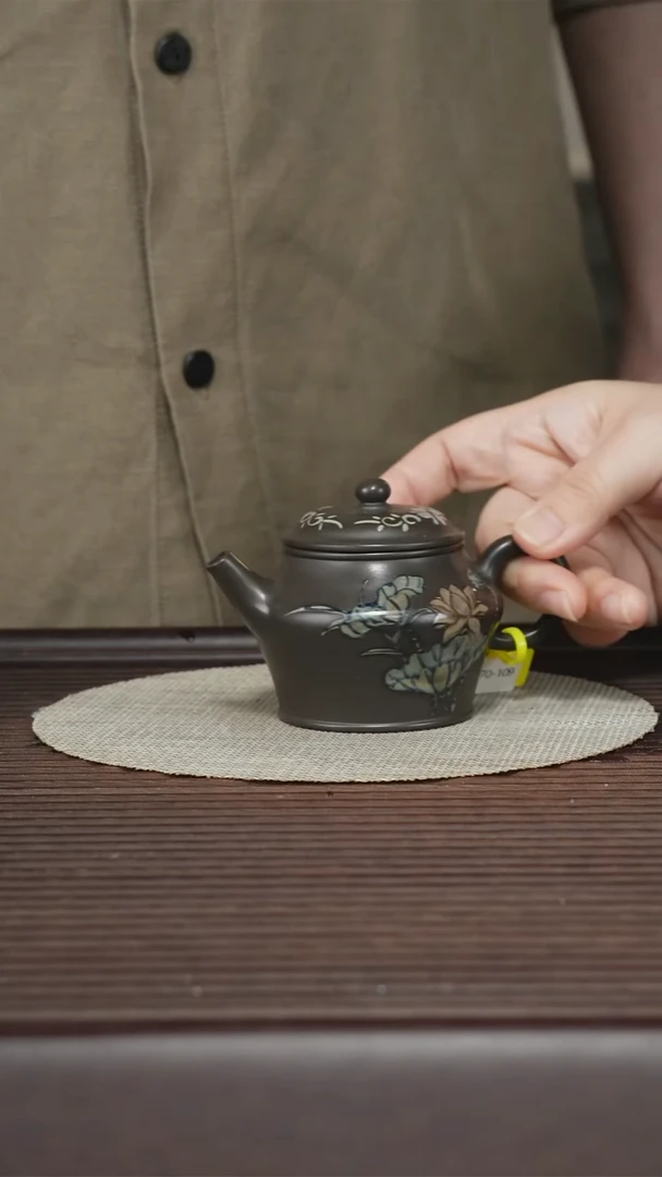 茶壶紫砂T170 特艺班老青灰 孤品排队 荷塘月色