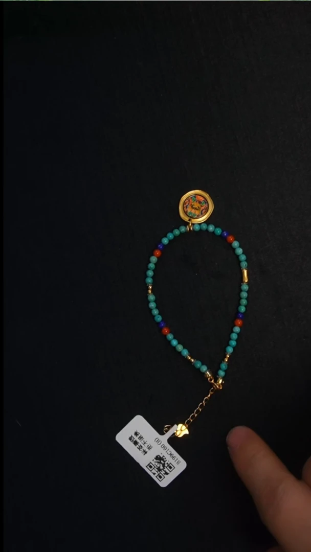 银S925镶嵌绿松石手链发货一件