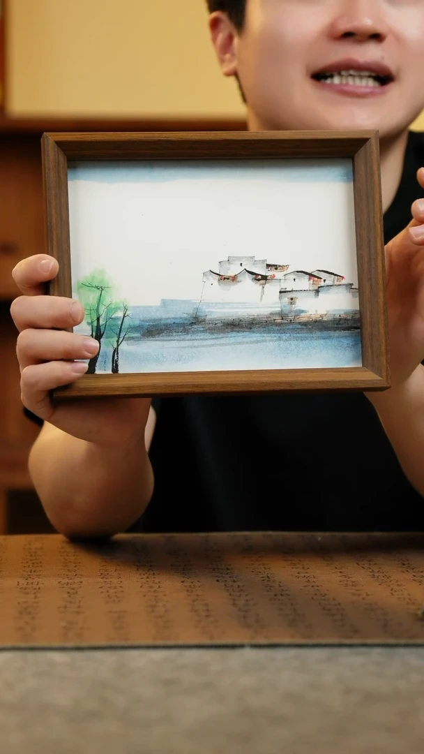 国画17*23纯手绘国风国画摆台