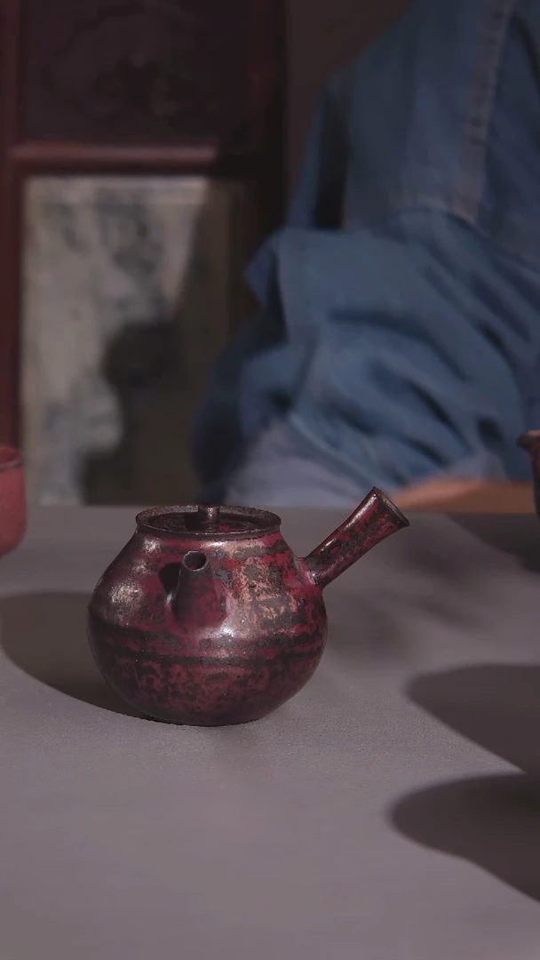 536黑砂侧把壶茶壶茶器