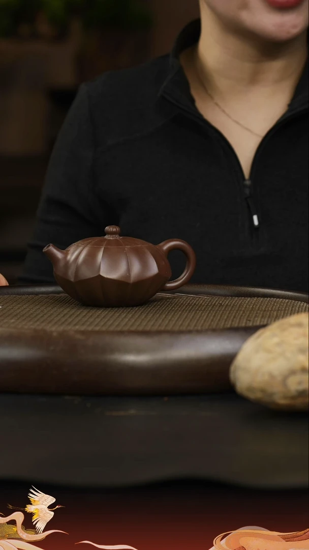 茶壶紫砂29 文革紫泥 筋纹器