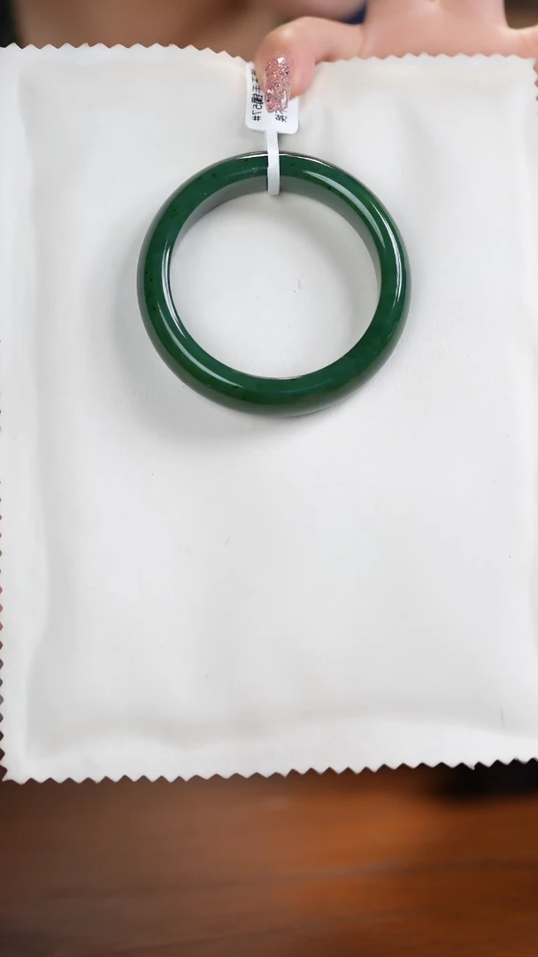 【闪购商品】和田玉（碧玉）手镯未镶嵌和田玉碧玉大宽镯541圈口