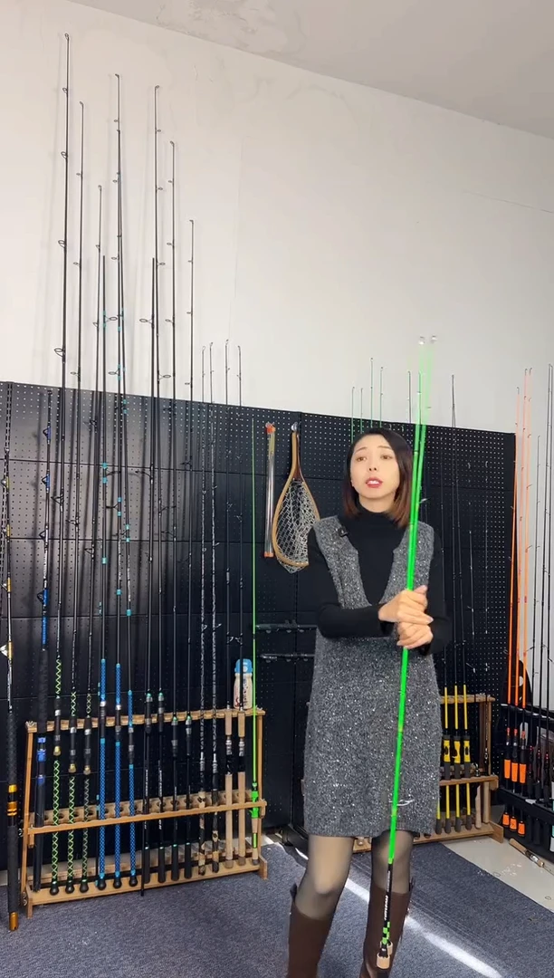 1.8m碳素绿麒麟直柄1.8米（瑕疵尾货竿，没有售后，介意勿拍）