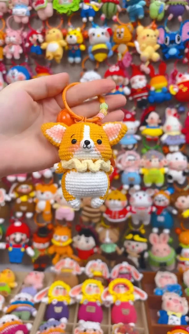 纯手工制作毛线钩织成品柯基