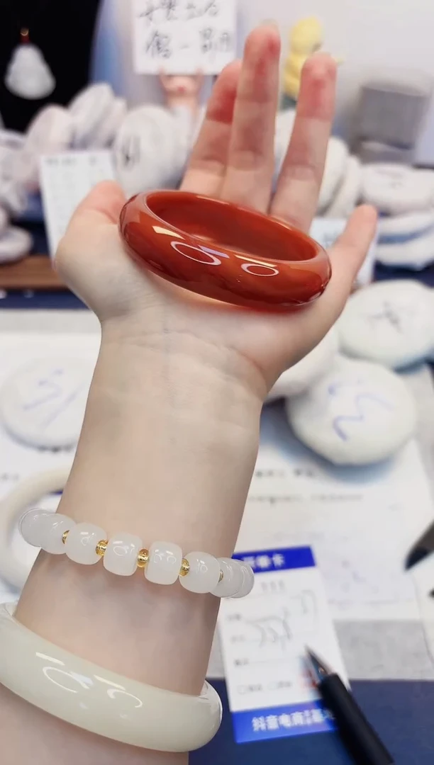 【闪购商品】石英质玉手镯未镶嵌111-玛瑙-圈口55