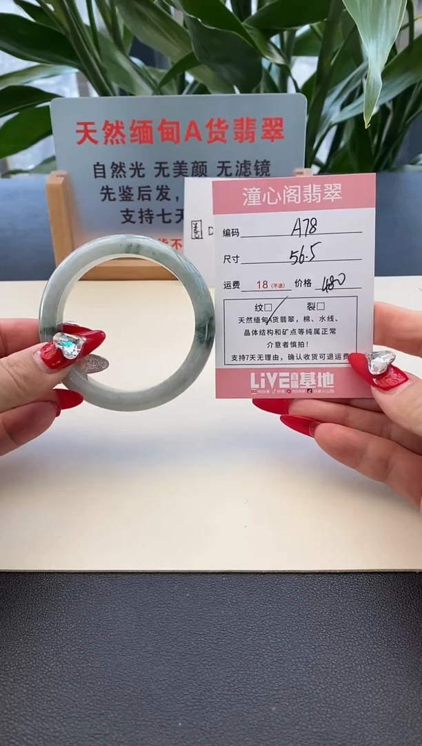未镶嵌手镯翡翠56.5圈口编码A78