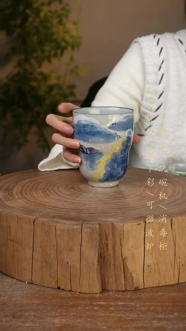 碗瓷景德镇手工手绘高温瓷釉下彩