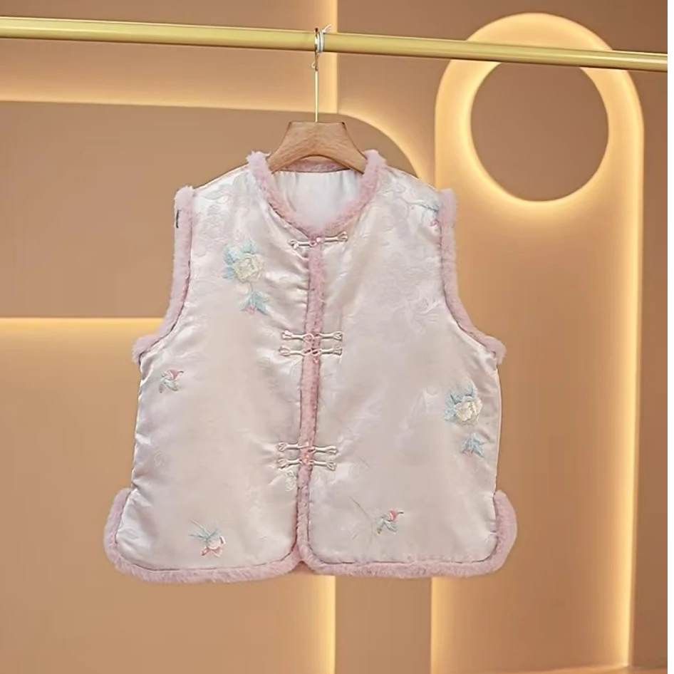 2025夹棉刺绣新中式马甲气质百搭显瘦绣花