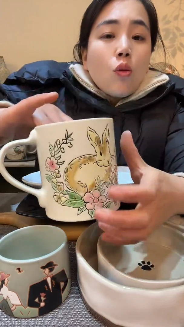 【闪购商品】瓷片兔子杯子 微瑕介意勿拍