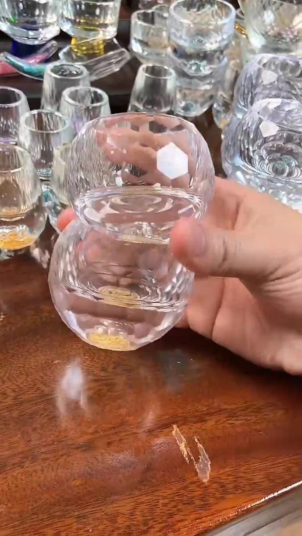 【闪购商品】玺宴新款水晶球形茶碗金箔2个装