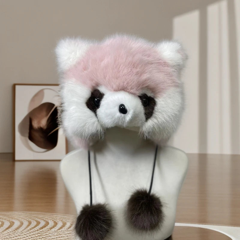 新款毛绒卡通帽子