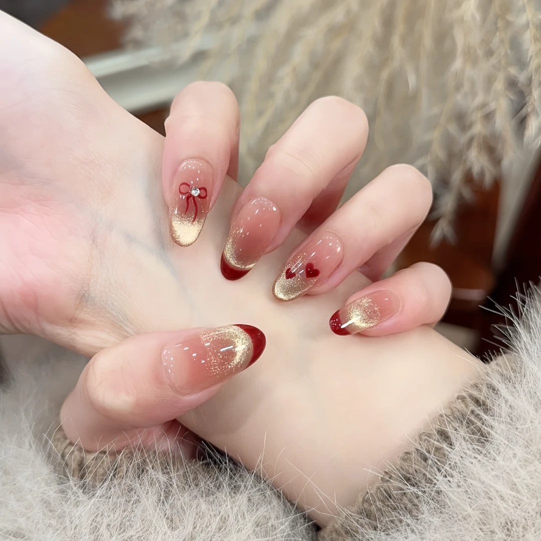 <一·见倾心>红色气质显白猫眼美甲穿戴甲