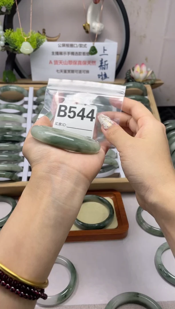 【闪购商品】石英质玉（天山翠）手镯未镶嵌b544