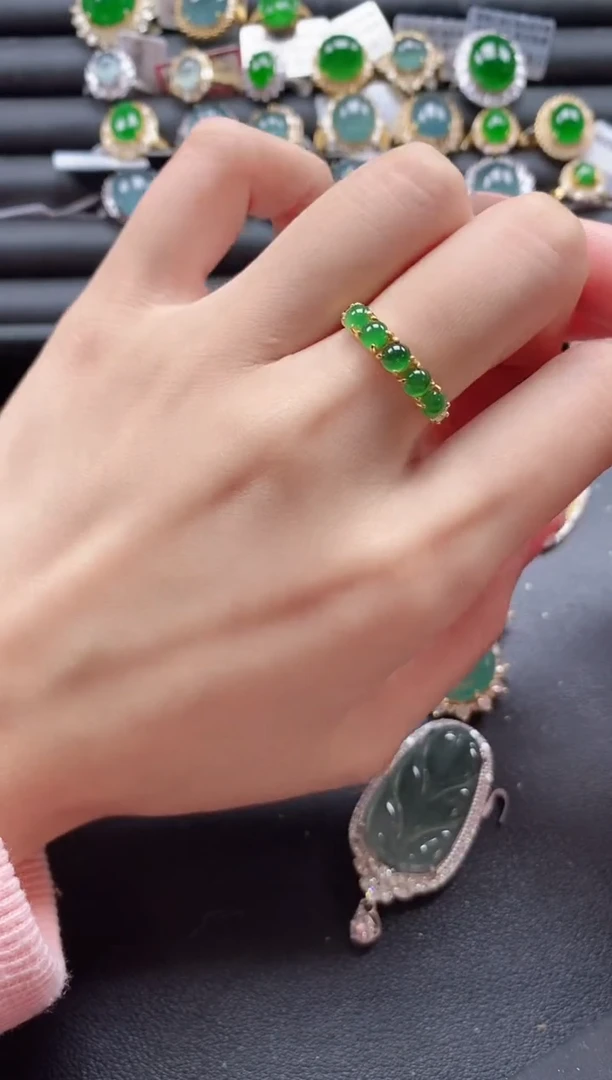 【闪购商品】翡翠戒指银S925镶嵌5115-20