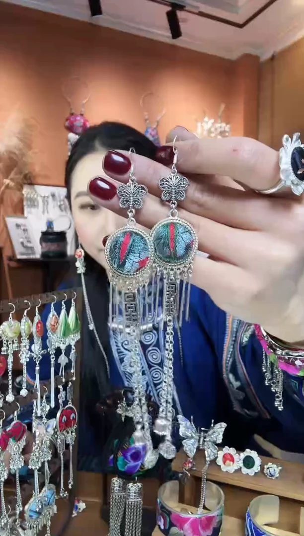 【闪购商品】织绣纯手工民族风耳环