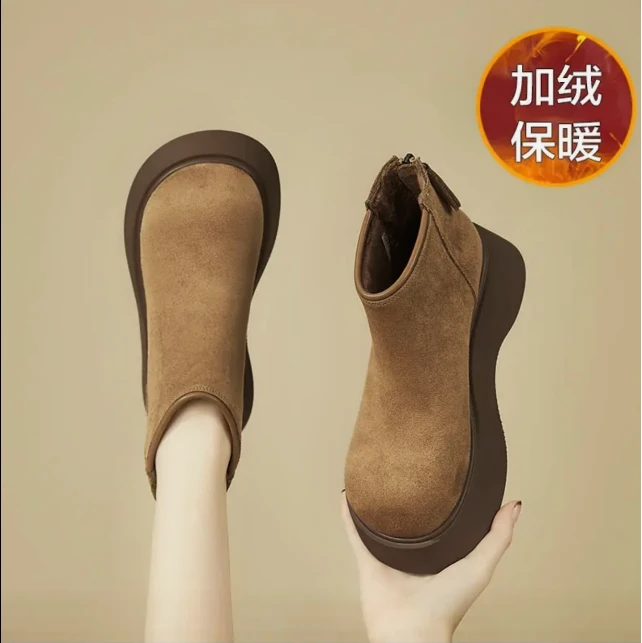 厚底棉鞋大棉2024冬季新款增高勃肯百搭高帮时尚舒适