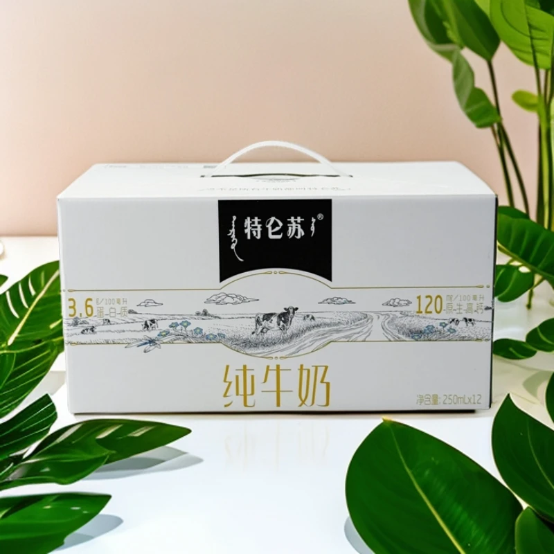 1月产蒙牛特仑苏纯牛奶250ml*12盒