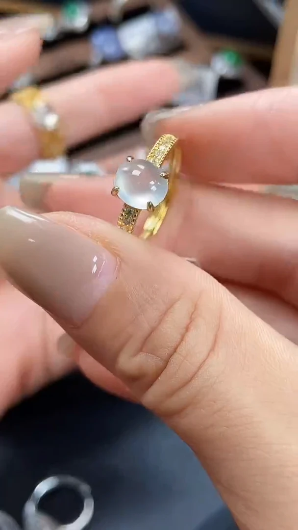 银S925镶嵌戒指翡翠3504