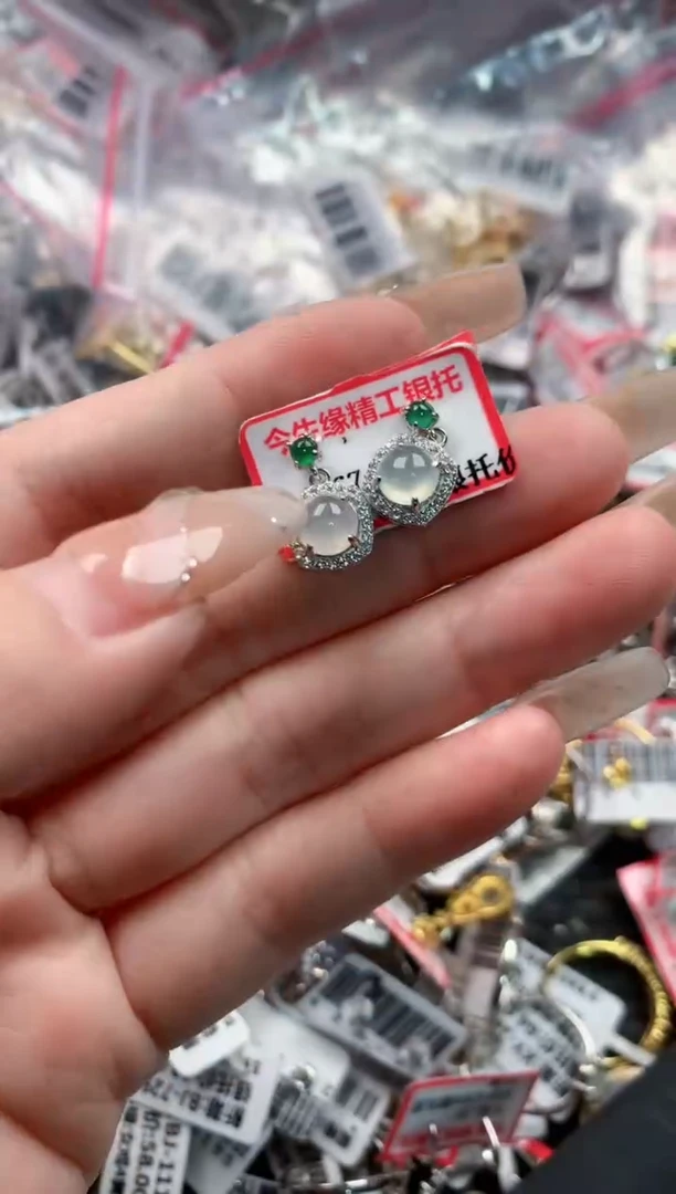 银S925镶嵌戒指翡翠6666----10