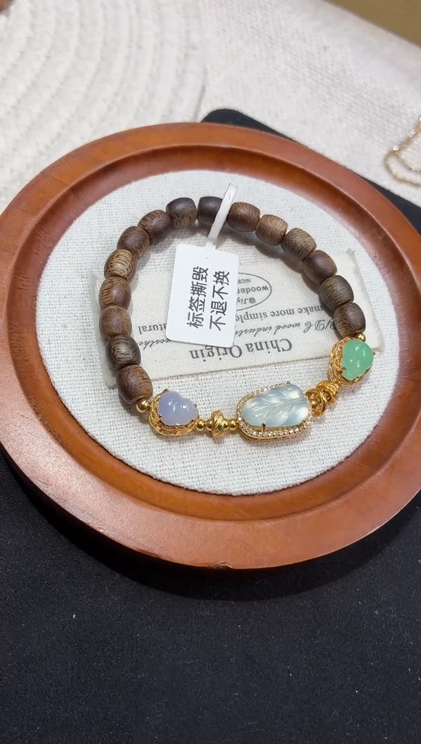 吊坠(不含链)银S925镶嵌翡翠手串