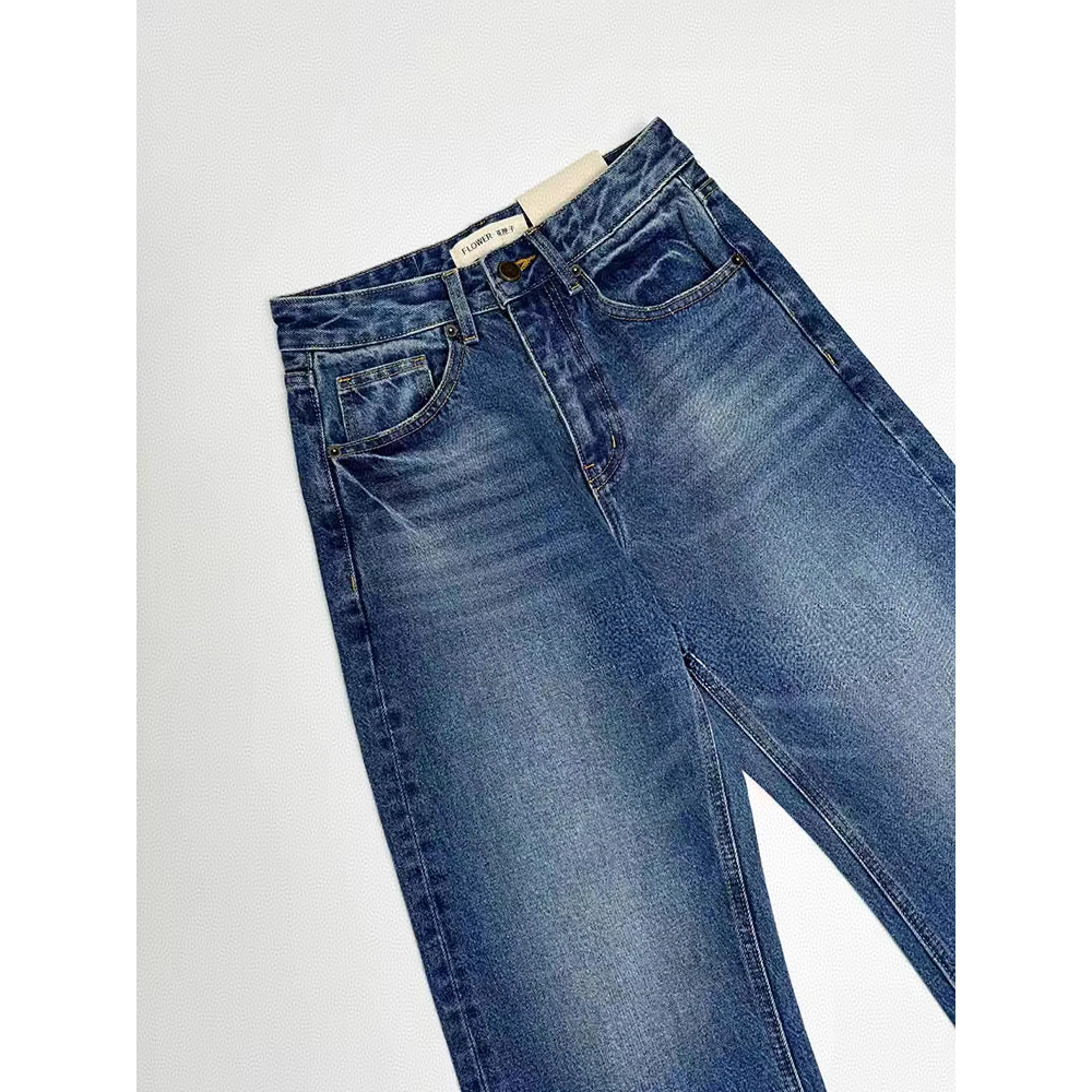 SU 【038】花60 愫莉 爆款升级春款百搭裤王灰标弯刀直筒牛仔裤