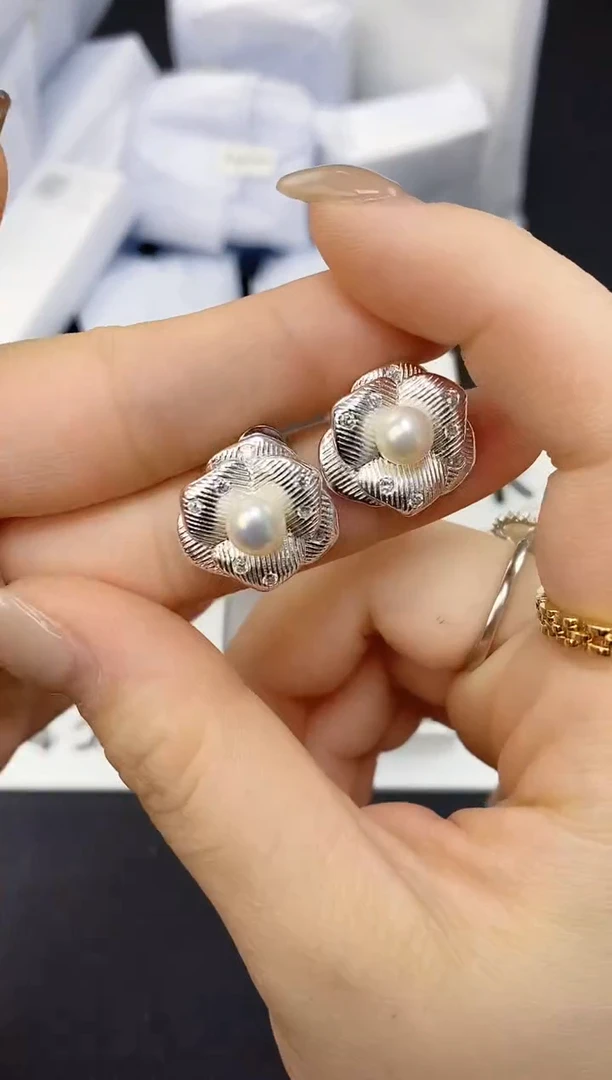 未镶嵌耳饰淡水珍珠ed1042