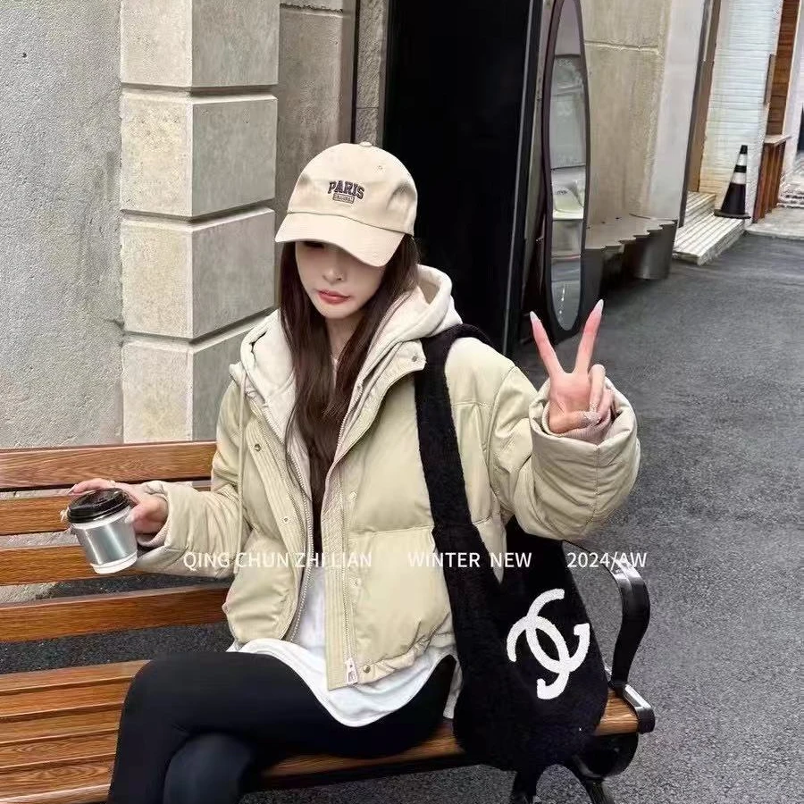 8922连帽假两件羽绒服